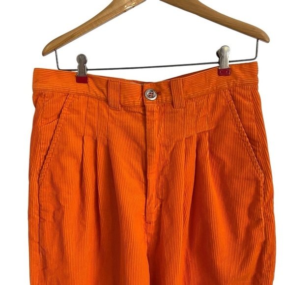 LANDLORD Runway Corduroy Orange Pleated Trouser Pants - Picture 5 of 12